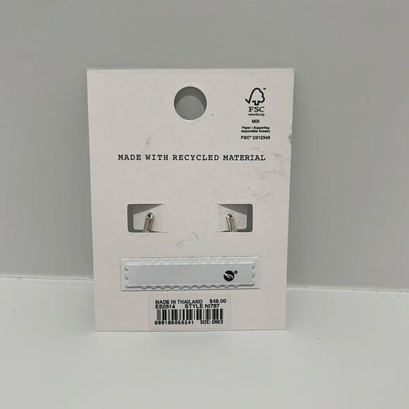 Madewell Demi-Fine Carabiner Hoop Earrings sterling silver NI787 $48 NEW classic - Picture 4 of 5